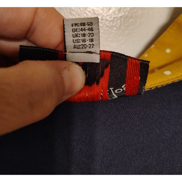 Miss Candyfloss Dress, 2XL, 16-18, Navy Blue, Mustard Yellow Trim, Retro Vibes - Picture 4 of 5